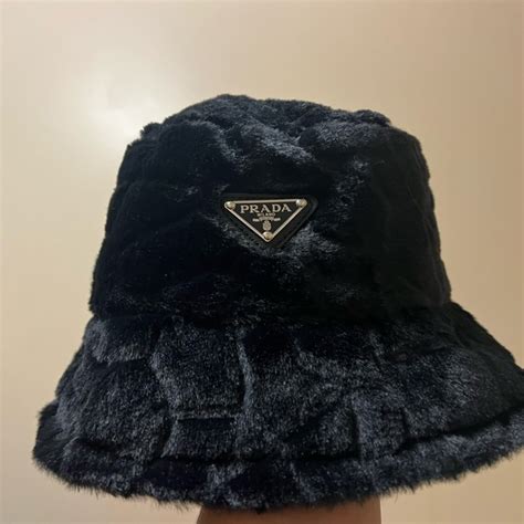 prada bucket hat and purse|Prada fluffy bucket hat.